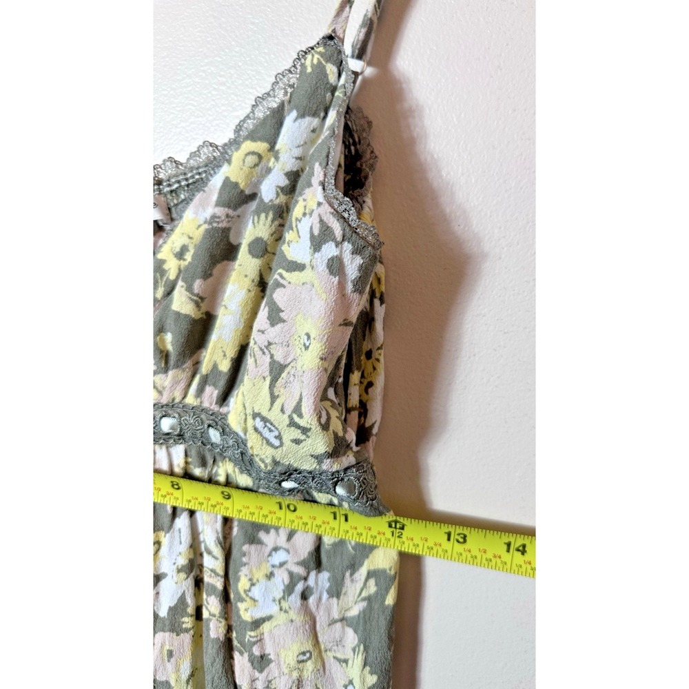 Stitch And Pine Slip Dress Medium Green Yellow Fairy Cottagecore 90s Y2K Cami M - Picture 7 of 13